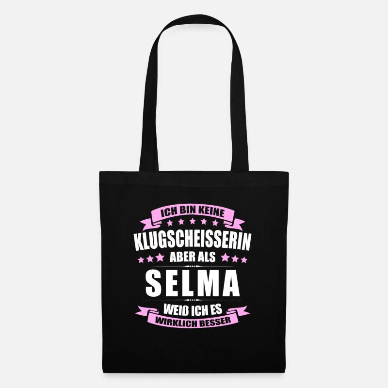 Name Selma Vorname Klugscheisserin Namenstag - Stoffbeutel - Schwarz