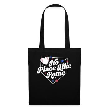 Kein Ort wie zu Hause Baseball Shirt Retro Baseball - Stoffbeutel - Schwarz - Vorne