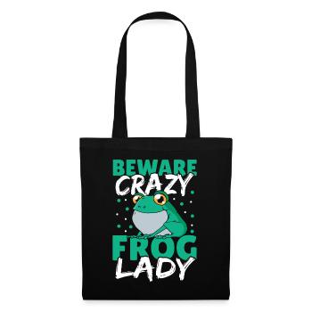 Méfiez-vous de la dame grenouille folle - Sac en tissu - noir - Devant