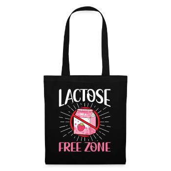 Lactose Free Zone - Intolerance Milk Cheese - Tote Bag - black - Front