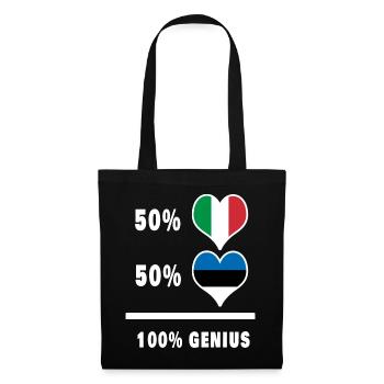 Estonie et Italie 100% drapeaux fantastiques - Sac en tissu - noir - Devant