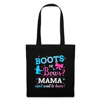 Gender reveal boots or bows mama matching baby - Tote Bag - black - Front