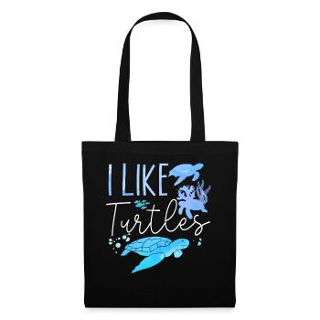 Sea Turtle Tortoise I Like Turtles - Tote Bag - black - Front