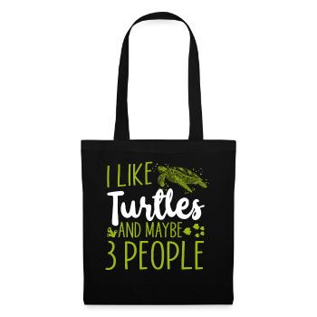Sea Turtle Tortoise I Like Turtles - Tote Bag - black - Front