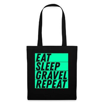 Manger Dormir Gravel Répéter Gravel Vélo Cycliste - Sac en tissu - noir - Devant