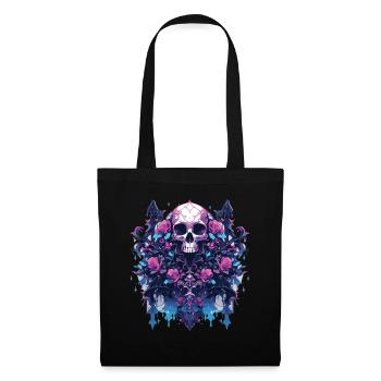 Crâne Crâne Crânes Crâne Squelette - Sac en tissu - noir - Devant