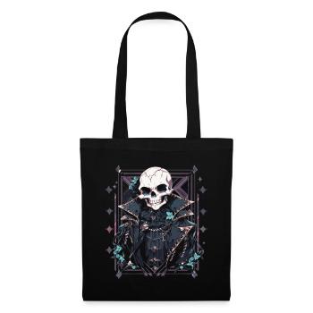 Crâne Crâne Crânes Crâne Squelette - Sac en tissu - noir - Devant