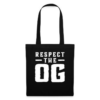 Respect The OG Original Gangsta Calligraphy - Stoffbeutel - Schwarz - Vorne