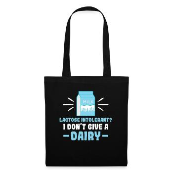 Intolérant au lactose Je ne donne pas de produits laitiers - - Sac en tissu - noir - Devant
