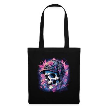 Crâne Crâne Crânes Crâne Squelette - Sac en tissu - noir - Devant