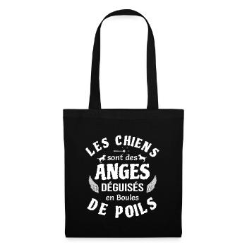 Les chiens des anges déguisés en boules de poils - Sac en tissu - noir - Devant