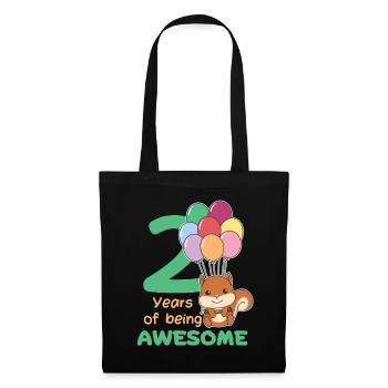 Squirrel for 2nd birthday children two years - Tote Bag - black - Front
