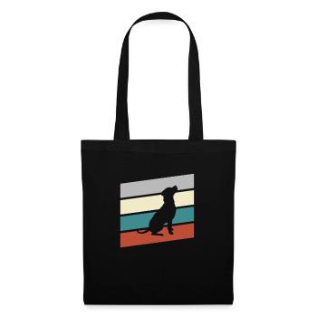 Hund Retro - Stoffbeutel - Schwarz - Vorne