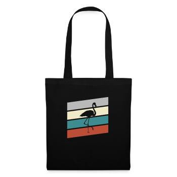 Flamant rose Rétro - Sac en tissu - noir - Devant