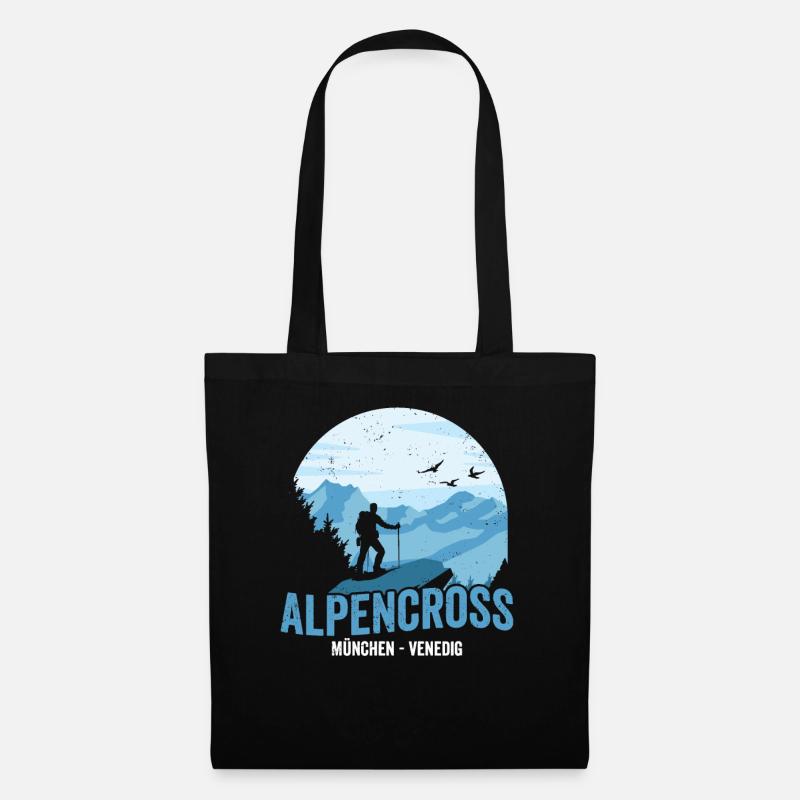 Alpenüberquerung München Venedig Alpencross - Stoffbeutel - Schwarz