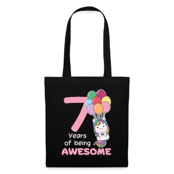 Unicorn for 7th birthday children seven years old - Tote Bag - black - Front