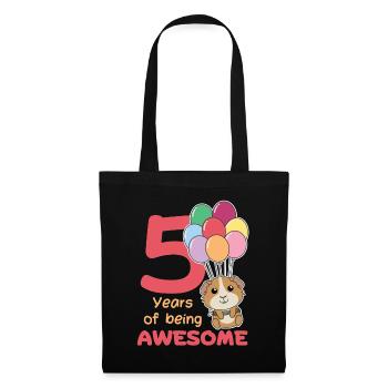 Cochons d’Inde pour les enfants de 5e anniversaire cinq - Sac en tissu - noir - Devant