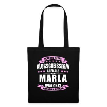 Name Marla Vorname Klugscheisserin Namenstag - Stoffbeutel - Schwarz - Vorne