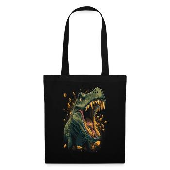 Roaring T-Rex Tyrannosaurus Rex Dinosaur Head - Stoffbeutel - Schwarz - Vorne