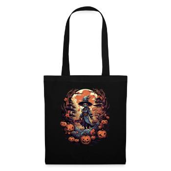 Bad Pumpkin Böser Kürbis Halloween Nostalgie - Stoffbeutel - Schwarz - Vorne