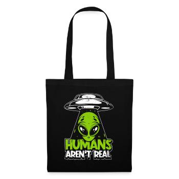 Les humains ne sont pas de vrais extraterrestres de conspiration d’OVNI - Sac en tissu - noir - Devant