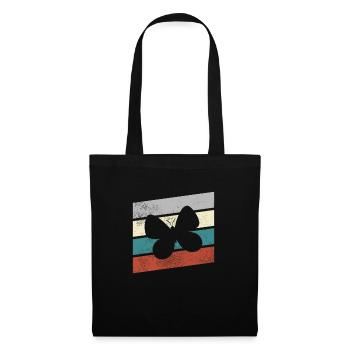 Schmetterling Retro - Stoffbeutel - Schwarz - Vorne