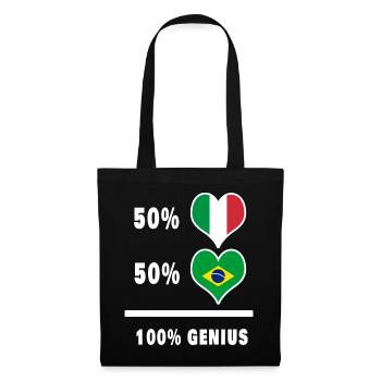 Drapeaux 100% fantastiques du Brésil et de l’Italie - Sac en tissu - noir - Devant
