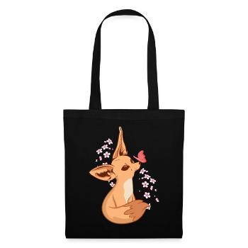 Fennek Fuchs Japanische Kirsche Fennek Füchse - Stoffbeutel - Schwarz - Vorne