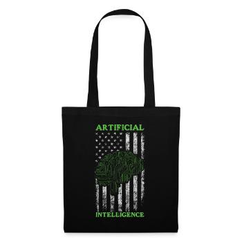 AI Robotics - Artificial Intelligence US Flag - Stoffbeutel - Schwarz - Vorne