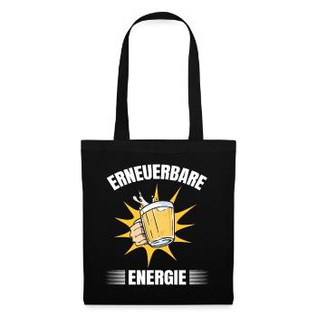 Lustiger Bier Spruch Erneuerbare Energie Klima - Stoffbeutel - Schwarz - Vorne