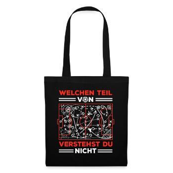 Fußball Spruch Lustig Welchen Teil Verstehst Du - Stoffbeutel - Schwarz - Vorne
