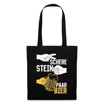 Schere, Stein, Paar, Bier - das perfekte Outfit - Stoffbeutel - Schwarz - Vorne
