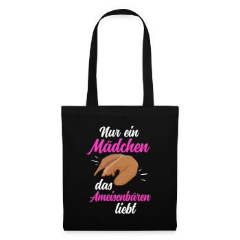 Mädchen das Ameisenbär liebt Ameisenfresser - Stoffbeutel - Schwarz - Vorne