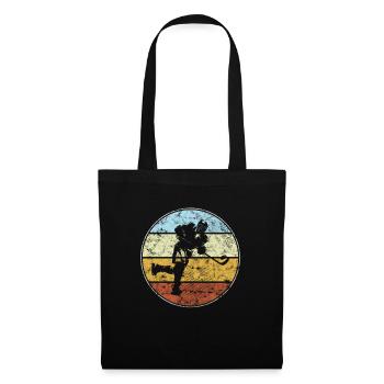 Hockey sur glace Rétro - Sac en tissu - noir - Devant