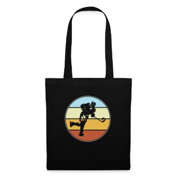 Hockey sur glace Rétro - Sac en tissu - noir - Devant