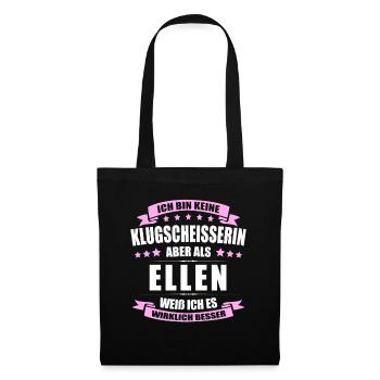 Name Ellen Vorname Klugscheisserin Namenstag - Stoffbeutel - Schwarz - Vorne