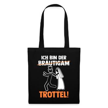 Bräutigam Hochzeit Heiraten Junggesellenabschied - Stoffbeutel - Schwarz - Vorne