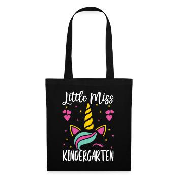 Little Miss Kindergarten Eintritt Kita Geschenk - Stoffbeutel - Schwarz - Vorne