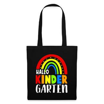 Hallo Kindergarten 1. Tag Kita Mädchen - Stoffbeutel - Schwarz - Vorne