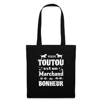 Mon toutou est un marchand de bonheur - Sac en tissu - noir - Devant