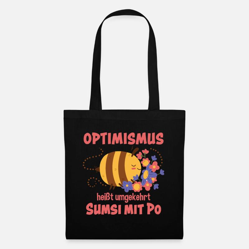 Optimismus Sumsi Mit Po - Stoffbeutel - Schwarz