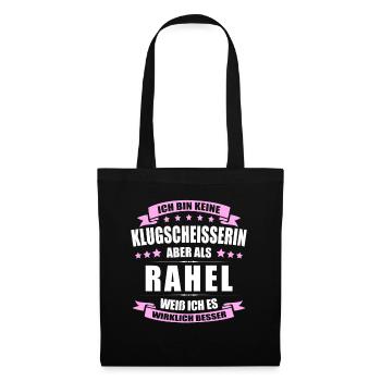Name Rahel Vorname Klugscheisserin Namenstag - Stoffbeutel - Schwarz - Vorne