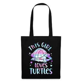 Sea Turtle Tortoise Watercolor - Stoffbeutel - Schwarz - Vorne