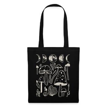 Goblincore Shirt, Moon Phases And Mushrooms Tee, - Tote Bag - black - Front