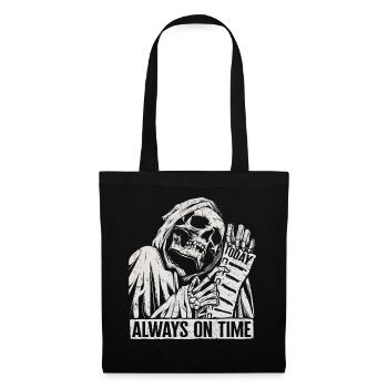 Skeleton Shirt, Always On Time Gothic Skeleton - Tote Bag - black - Front