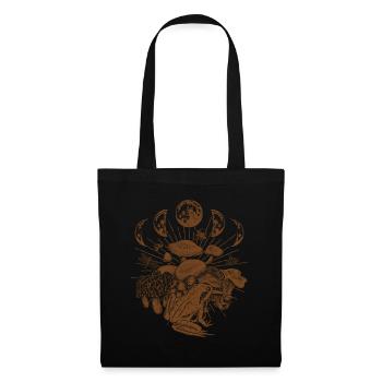 Goblincore Shirt, Moon Phases And Mushrooms Frogs - Tote Bag - black - Front