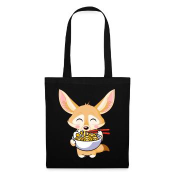 Fennec Renards Nourriture Ramis Nouilles Fennec Renards - Sac en tissu - noir - Devant