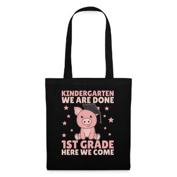 Kids Kindergarten graduate Schwein 1st grade - Stoffbeutel - Schwarz - Vorne