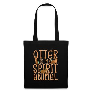 Otter is my spirit animal - süßer Otter - Stoffbeutel - Schwarz - Vorne