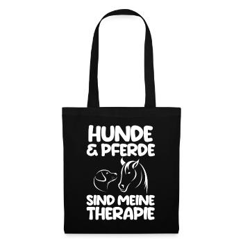 Pferde Pferdeliebhaber Hundeliebhaber Hunde - Stoffbeutel - Schwarz - Vorne